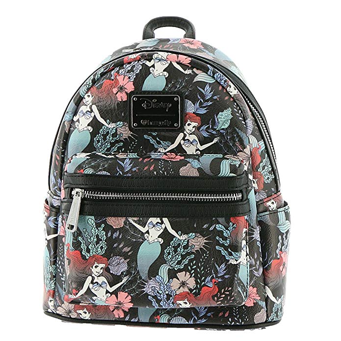 Loungefly x Ariel Floral Print Faux Leather Mini Backpack