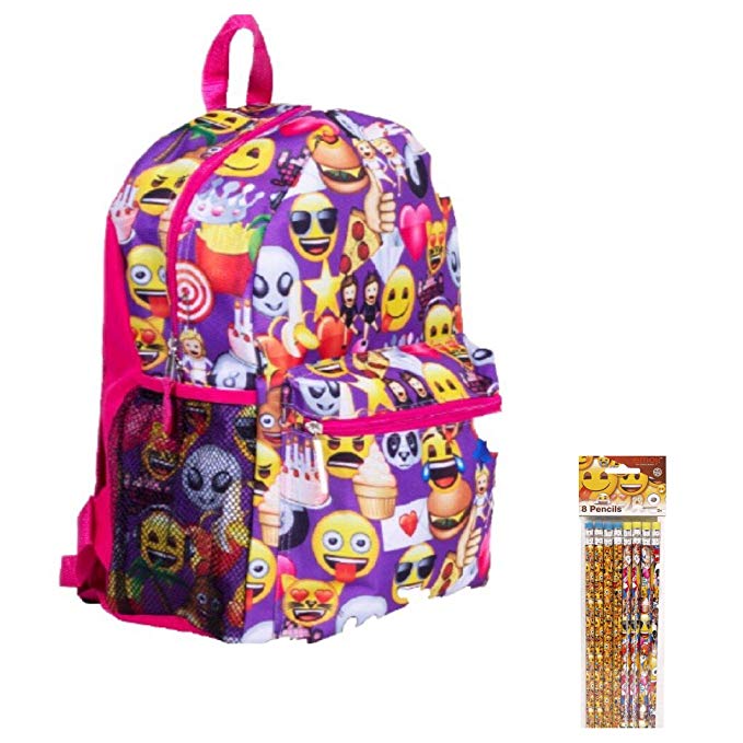Emoji Kids Backpack & Pencils Pack