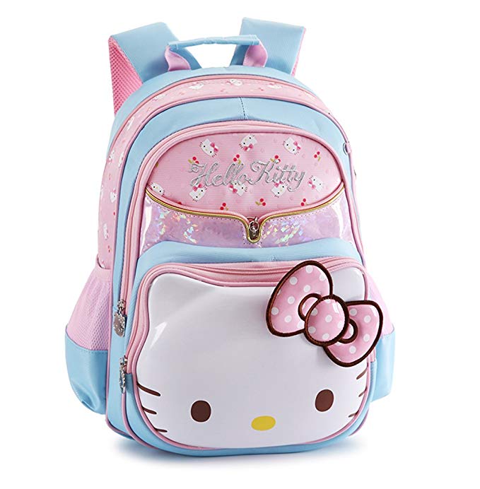 YOURNELO Girl's Cartoon Lovely Hello Kitty Rucksack School Backpack Bookbag