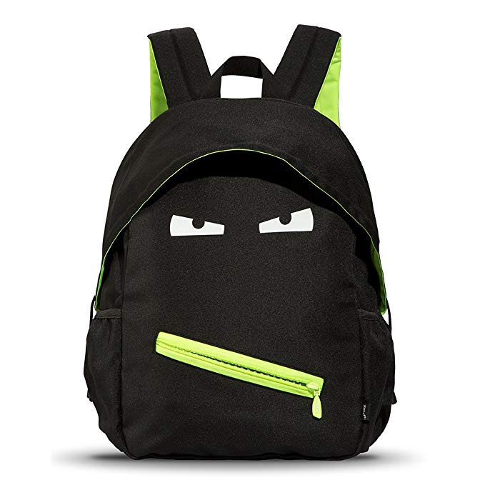 ZIPIT Grillz Backpack for Kids with Extra Side Pocket, Black