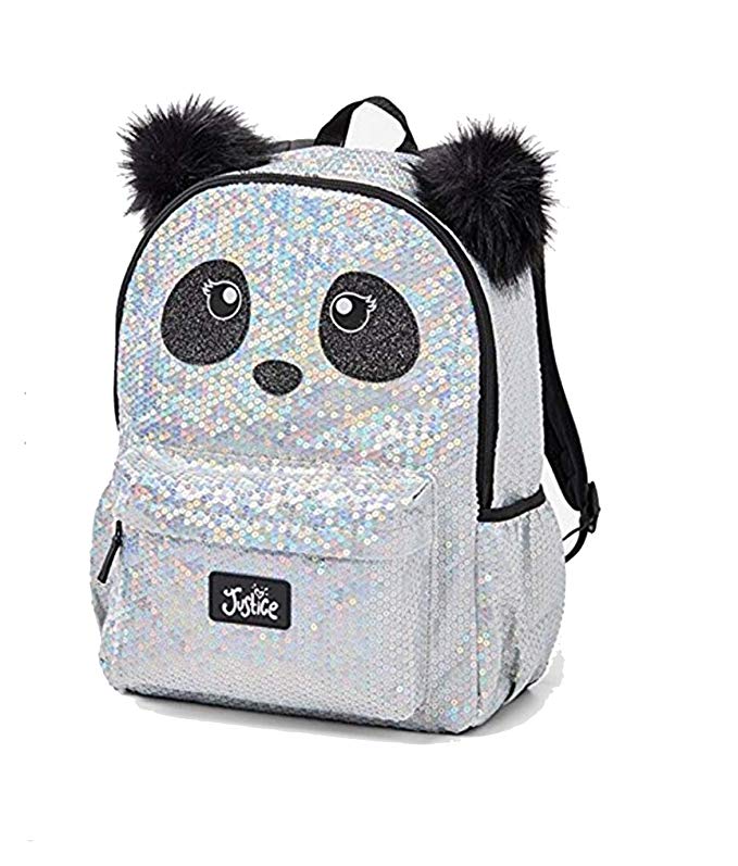 Justice Sparkle Panda Sequin Backpack