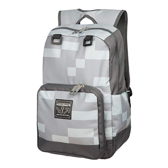 JINX Minecraft Miner Kids Backpack (Grey, 18