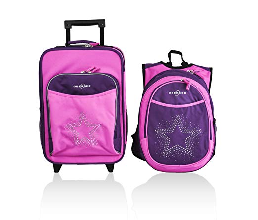 Obersee Kids Luggage and Backpack with Integrated Cooler, Rhinestone Star