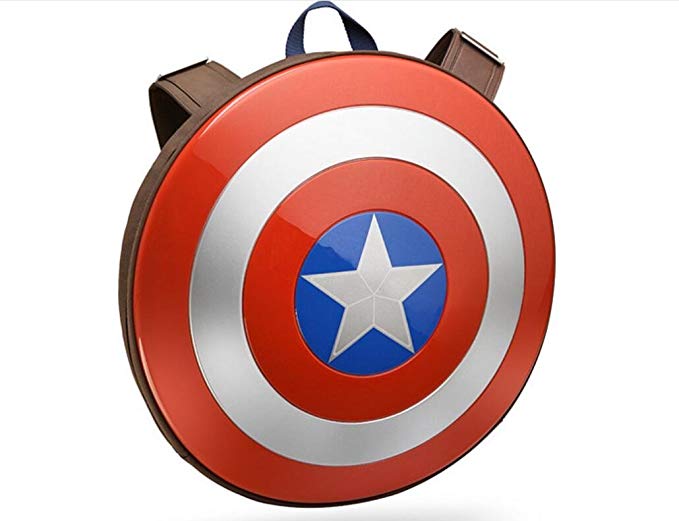 PPolive Riot Shield Cosplay of Captain America1:1 Prop Replica Shield Backpack school bag (Backpack 18.5IN)