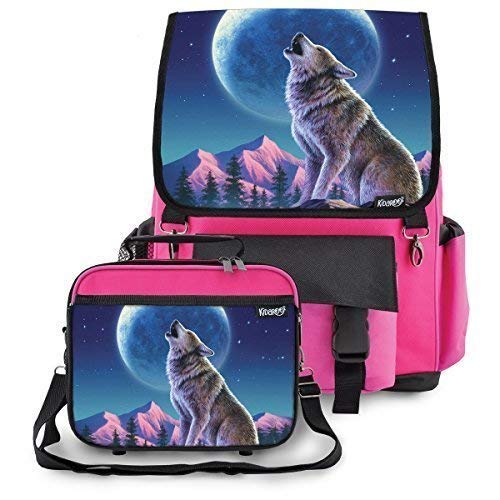 Kidaroo Wolf Moon Howl School Backpack & Lunchbox for Girls, Boys, Kids