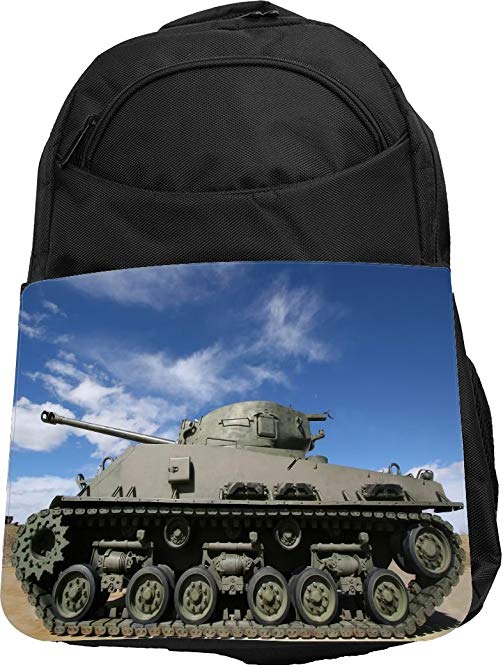 Rikki Knight UKBK Green Army Tank on Desert Background Tech Backpack - Padded for Laptops & Tablets Ideal for School or College Bag Backpack