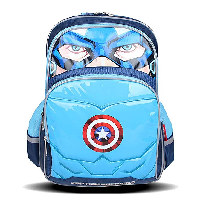 YOURNELO Children's Light-reflecting Marvel Heroes Rucksack School Backpack Bookbag