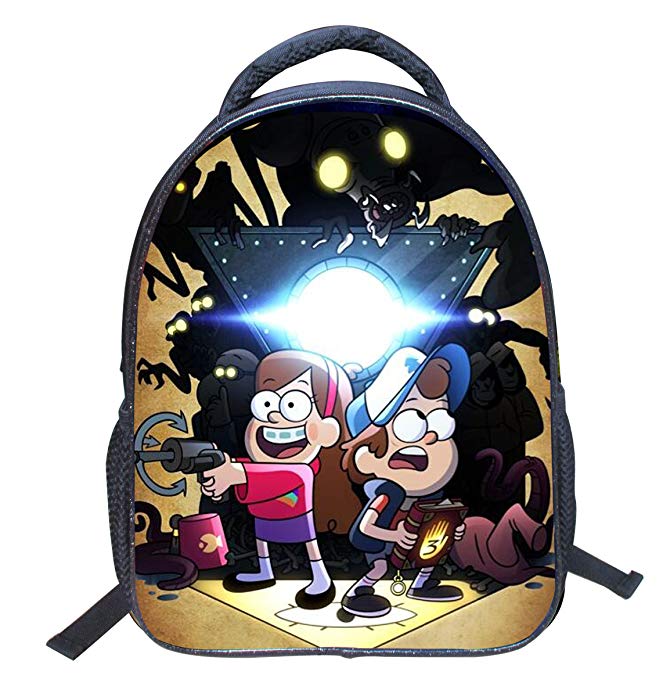 YOURNELO Boy's 3D Printed Pattern Gravity Falls Rucksack School Backpack Bookbag (Color 1)