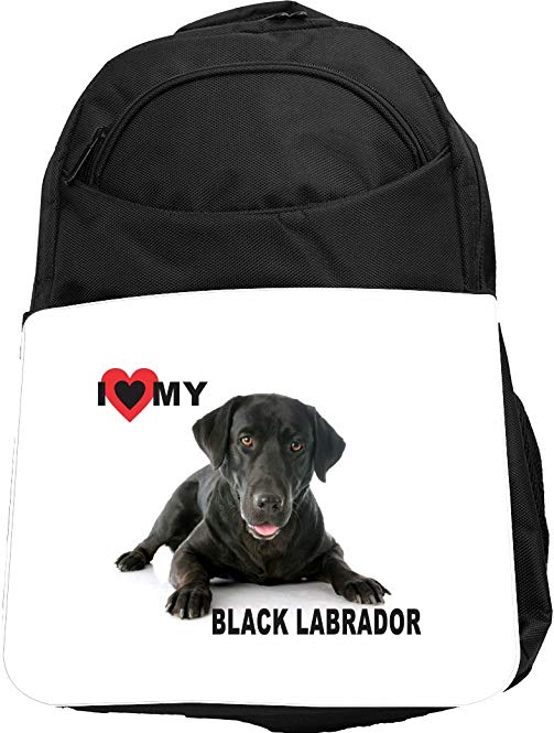 Rikki Knight UKBK I Love My Black Labrador Dog Tech Backpack - Padded for Laptops & Tablets Ideal for School or College Bag Backpack