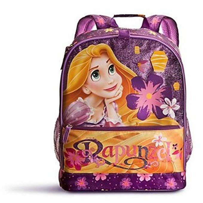 Disney Exclusive Purple Floral Tangled Rapunzel Pascal School Backpack
